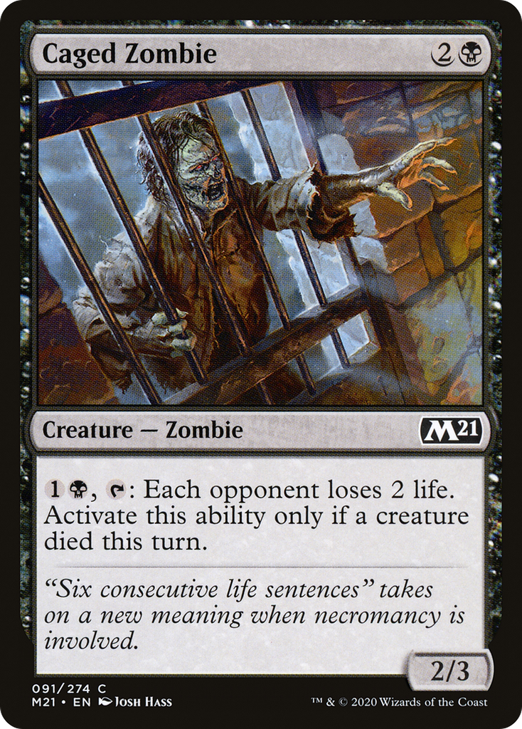 Magic: The Gathering - Caged Zombie - Core Set 2021