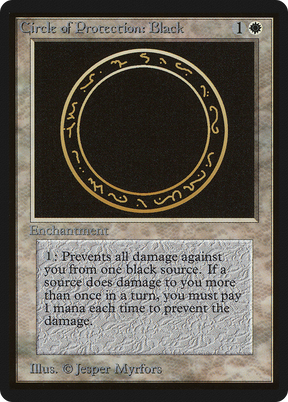 Magic: The Gathering - Circle of Protection: Black - Limited Edition Beta